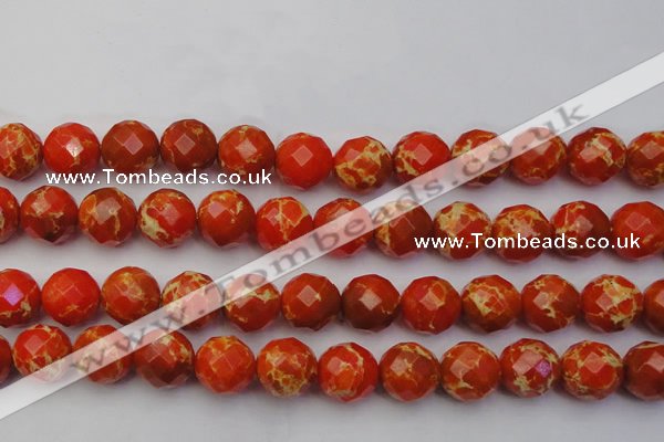CDE2108 15.5 inches 22mm faceted round dyed sea sediment jasper beads