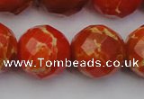 CDE2109 15.5 inches 24mm faceted round dyed sea sediment jasper beads