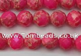 CDE2110 15.5 inches 6mm faceted round dyed sea sediment jasper beads