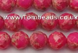 CDE2111 15.5 inches 8mm faceted round dyed sea sediment jasper beads