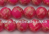 CDE2112 15.5 inches 10mm faceted round dyed sea sediment jasper beads