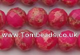 CDE2113 15.5 inches 12mm faceted round dyed sea sediment jasper beads