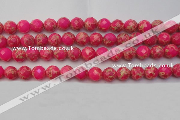 CDE2115 15.5 inches 16mm faceted round dyed sea sediment jasper beads
