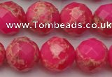 CDE2116 15.5 inches 18mm faceted round dyed sea sediment jasper beads