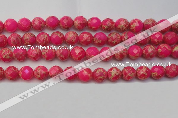 CDE2116 15.5 inches 18mm faceted round dyed sea sediment jasper beads