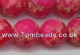 CDE2118 15.5 inches 22mm faceted round dyed sea sediment jasper beads