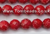 CDE2121 15.5 inches 8mm faceted round dyed sea sediment jasper beads