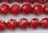 CDE2122 15.5 inches 10mm faceted round dyed sea sediment jasper beads