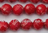 CDE2123 15.5 inches 12mm faceted round dyed sea sediment jasper beads