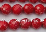 CDE2123 15.5 inches 12mm faceted round dyed sea sediment jasper beads