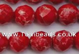 CDE2125 15.5 inches 16mm faceted round dyed sea sediment jasper beads