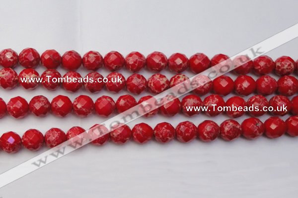 CDE2125 15.5 inches 16mm faceted round dyed sea sediment jasper beads