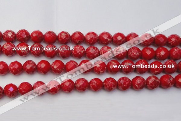 CDE2126 15.5 inches 18mm faceted round dyed sea sediment jasper beads