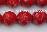 CDE2127 15.5 inches 20mm faceted round dyed sea sediment jasper beads