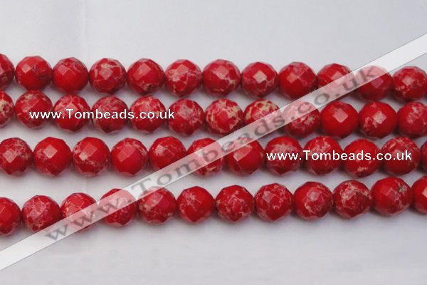 CDE2128 15.5 inches 22mm faceted round dyed sea sediment jasper beads