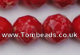 CDE2129 15.5 inches 24mm faceted round dyed sea sediment jasper beads