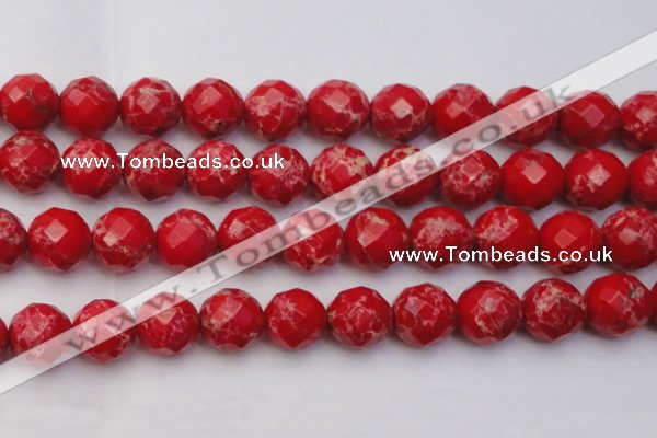 CDE2129 15.5 inches 24mm faceted round dyed sea sediment jasper beads