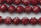 CDE2131 15.5 inches 8mm faceted round dyed sea sediment jasper beads