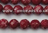 CDE2132 15.5 inches 10mm faceted round dyed sea sediment jasper beads