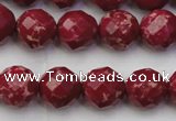 CDE2134 15.5 inches 14mm faceted round dyed sea sediment jasper beads