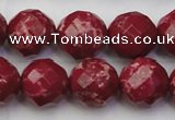 CDE2137 15.5 inches 20mm faceted round dyed sea sediment jasper beads