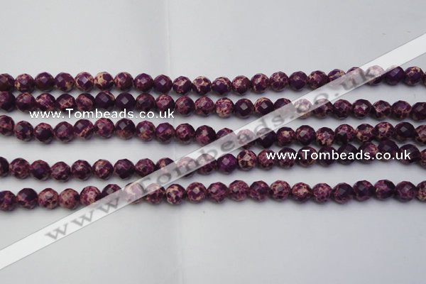 CDE2140 15.5 inches 6mm faceted round dyed sea sediment jasper beads