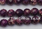 CDE2141 15.5 inches 8mm faceted round dyed sea sediment jasper beads