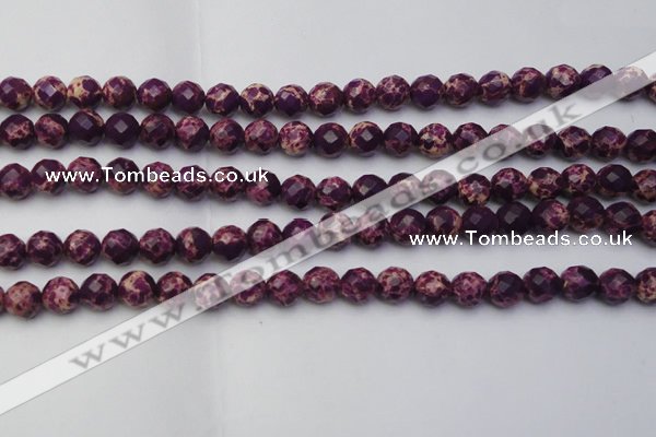CDE2142 15.5 inches 10mm faceted round dyed sea sediment jasper beads