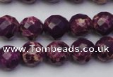 CDE2143 15.5 inches 12mm faceted round dyed sea sediment jasper beads