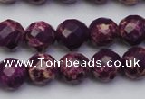 CDE2143 15.5 inches 12mm faceted round dyed sea sediment jasper beads