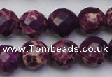 CDE2146 15.5 inches 18mm faceted round dyed sea sediment jasper beads