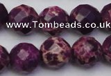 CDE2147 15.5 inches 20mm faceted round dyed sea sediment jasper beads