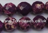 CDE2148 15.5 inches 22mm faceted round dyed sea sediment jasper beads