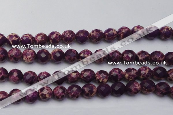 CDE2149 15.5 inches 24mm faceted round dyed sea sediment jasper beads