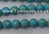 CDE2150 15.5 inches 6mm faceted round dyed sea sediment jasper beads