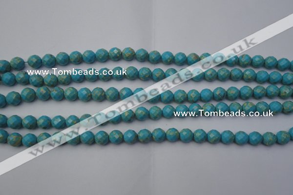 CDE2150 15.5 inches 6mm faceted round dyed sea sediment jasper beads