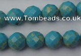 CDE2152 15.5 inches 10mm faceted round dyed sea sediment jasper beads