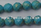 CDE2153 15.5 inches 12mm faceted round dyed sea sediment jasper beads