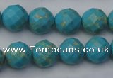 CDE2154 15.5 inches 14mm faceted round dyed sea sediment jasper beads