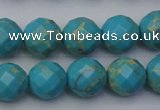 CDE2155 15.5 inches 16mm faceted round dyed sea sediment jasper beads