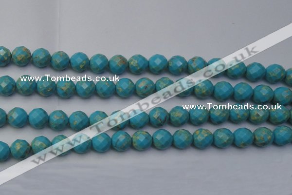 CDE2156 15.5 inches 18mm faceted round dyed sea sediment jasper beads