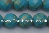 CDE2158 15.5 inches 22mm faceted round dyed sea sediment jasper beads