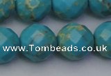 CDE2159 15.5 inches 24mm faceted round dyed sea sediment jasper beads