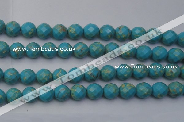 CDE2159 15.5 inches 24mm faceted round dyed sea sediment jasper beads