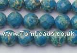 CDE2161 15.5 inches 8mm faceted round dyed sea sediment jasper beads