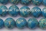 CDE2163 15.5 inches 12mm faceted round dyed sea sediment jasper beads