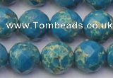 CDE2166 15.5 inches 18mm faceted round dyed sea sediment jasper beads