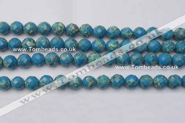 CDE2166 15.5 inches 18mm faceted round dyed sea sediment jasper beads