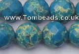 CDE2168 15.5 inches 22mm faceted round dyed sea sediment jasper beads