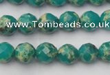 CDE2171 15.5 inches 8mm faceted round dyed sea sediment jasper beads